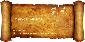 Francz Anett névjegykártya